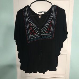 Colorful Black Blouse